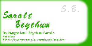 sarolt beythum business card